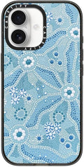 CASETiFY Impact iPhone 17 Case [Slim/Compatible with Magsafe / 8.2 ft. 4X Military Grade Drop Protection] - Nadyung (Water) - Aboriginal Art - Clear Black