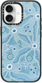 CASETiFY Impact iPhone 17 Case [Slim/Compatible with Magsafe / 8.2 ft. 4X Military Grade Drop Protection] - Nadyung (Water) - Aboriginal Art - Clear Black