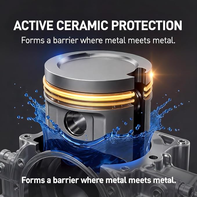 10W40 Motorcycle Oil JASO MA2 Full Synthetic – Patented Ceramic Coating Technology – For Motorcycles, ATVs, UTVs & Watercraft (4 Gallon Case)