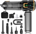 Car Vacuum Cleaner Cordless, 22000PA High Power Portable Handheld Vacuum & Compressed Air Duster, Mini Vacuum with LED Display, 3 Modes Brushless Motor for Car, Home, Office, Camping