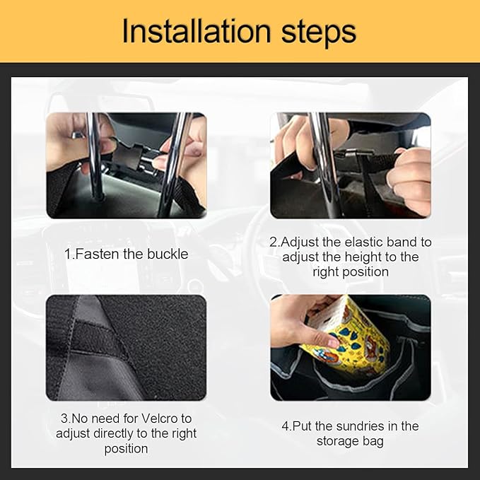 Car Trunk Organizer and Storage, Backseat Hanging Organizer for SUV, Truck, MPV, Waterproof, Collapsible Cargo Storage Bag with 4 Pockets, Car Interior Accessories (Black)