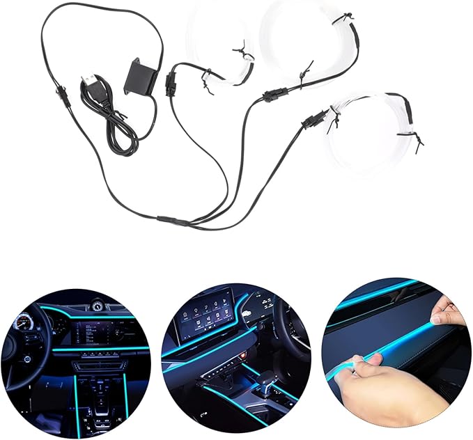Luxshiny 2pcs Car Led Lights for Interior Ambient Lighting Kit Under High Brightness USB Powered Easy Installation