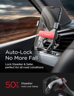 AINOPE Car Phone Holder Mount Vent 2026 Gravity Air Vent Phone Holders for Your Car for iPhone 16 Pro Max with Vent Clip Hand Free Cell Phone Car Mount Holder for iPhone 15 Plus Samsung Red