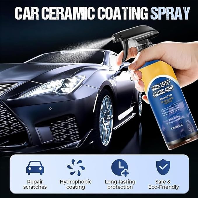 2026 Car Coating Spray, Waterless Wash & Wax Spray for Exterior Paint and Glass, Hydrophobic Shine, Quick Detailer for Cars