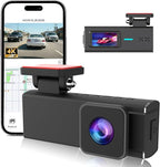 Dash Cam Front and Rear, 4K+1080P Full HD Dash Camera for Cars, with 64GB Card, Loop Recording, G-Sensor, Night Vision, 24H Parking Mode, Built in WiFi, App Control, 1.47" Screen