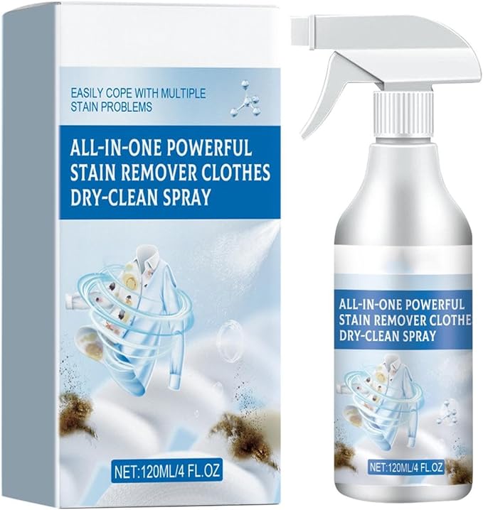 Powerful Stain-removing Laundry Dry-cleaning Spray, Natural Stain Remover for Clothes, But Also Can Be Used to Clean Sofas, Carpets, Car Seats And Other Household Items (120ml)