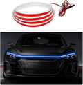 Ohleats 71 Inch Car Hood Light Strip, Exterior Flexible Daytime LED Running Light, Waterproof Auto LED Strip Light with Dynamic Scan Start-up Effect, Car Accessories for SUV Truck (Blue)