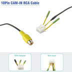 10Pin RCA Wiring Harness Connector for Android Car Stereo Radio Backup Camera RCA Video Input Adapter Replacement Cable, USJY37