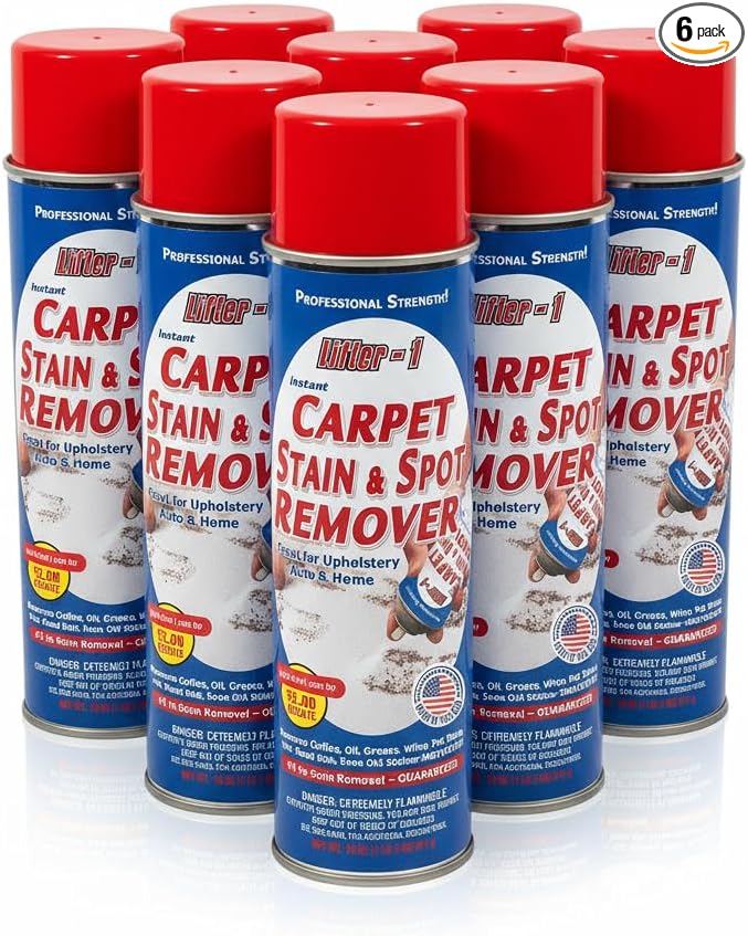 Carpet Spot Remover, Stain and Red wine Remover and Spot Treatment for Oil, Grease, Urine, Cleaning Performance for Rugs, Upholstery, Fabrics Pack of 6