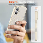 SUPFINE Magnetic for iPhone 17 Case (Compatible with MagSafe)(Military Grade Drop Protection) Translucent Matte Shockproof with Anti-Fingerprint Phone Cover,Antique White