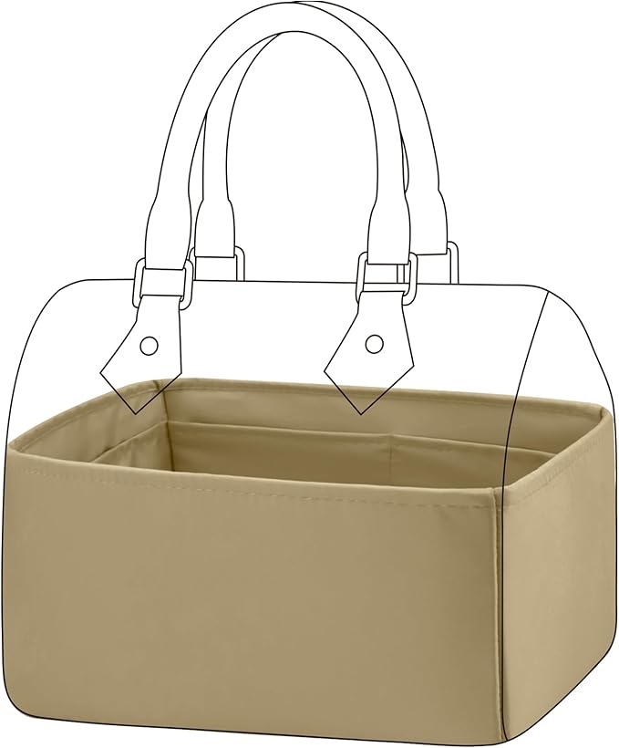 DGAZ Silk Purse Organizer Insert Fits LV Speedy 16/20/25/30/35/40/45 bags，Silky Smooth Bag Organizer，Luxury Handbag & Tote Shaper(S2 trench,SP40)