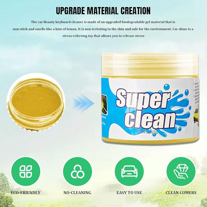 Car Cleaning Gel, Car Cleaning Supplies, Car Cleaning Putty, Universal Car Cleaning Kit Auto Detailing Tools Car Accessories Fit for Automotive, Keyboard, Camera, Printers (Yellow, 1PCS)