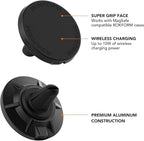 ROKFORM Wireless Car Charger, Magnetic Vent Mount, Compatible with Mag Safe Phone Cases, Super Grip Clip, USB-C to USB-C Cable Included (Black)