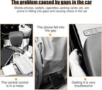 Car Seat Gap Filler Organizer with Cup Holder, Leather Multifunctional Vehicle Front Seat Crevice Storage Box Bag, Automotive Console Side Bucket Pocket, Universal Fit (Brown)
