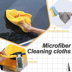 Microfiber Car Wash Cleaning Towels, 450gsm Ultra-Thick Highly Absorbent Lint-Free Detailing Cloths, Scratch Free Reusable Rags for Car Interior & Exterior - Coral Fleece, Blue, 6 Packs