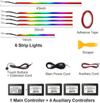 Dreamcolor Acrylic Interior Car LED Strip Light,RGB 6 in 1 Ambient Lighting Car with Wireless APP,175 Inches 600 LED Music Sync Led Lights Kits,16 Million Cars Interior Lights