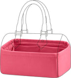 DGAZ Silk Purse Organizer Insert Fits LV Speedy 16/20/25/30/35/40/45 bags，Silky Smooth Bag Organizer，Luxury Handbag & Tote Shaper(Rose lipstick,New nano 16)