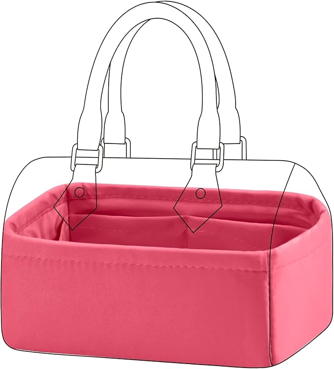 DGAZ Silk Purse Organizer Insert Fits LV Speedy 16/20/25/30/35/40/45 bags，Silky Smooth Bag Organizer，Luxury Handbag & Tote Shaper(Rose lipstick,SP16)