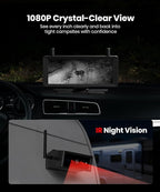 AUTO-VOX 7.2" Wireless Magnetic Backup Camera with Monitor, 1-Min Install, 1080P Dual Camera, 500ft Stable Signal, Built-In DVR Recording, IR Night Vision Backup Camera for RV, Truck, Trailer & Camper