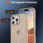 SUPFINE Magnetic for iPhone 16 Pro Max Case(Compatible with MagSafe)(Military Grade Drop Protection) Slim Translucent Matte Shockproof with Anti-Fingerprint Phone Case,Desert Gold