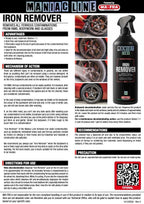 MANIAC LINE MAFRA Iron Remover | Rapid Metal Particle Dissolution for Safer Decontamination | Visual Reaction Guides Rinse | Bodywork Rims and Exterior Glass Pre Wash Step | 1 Liter