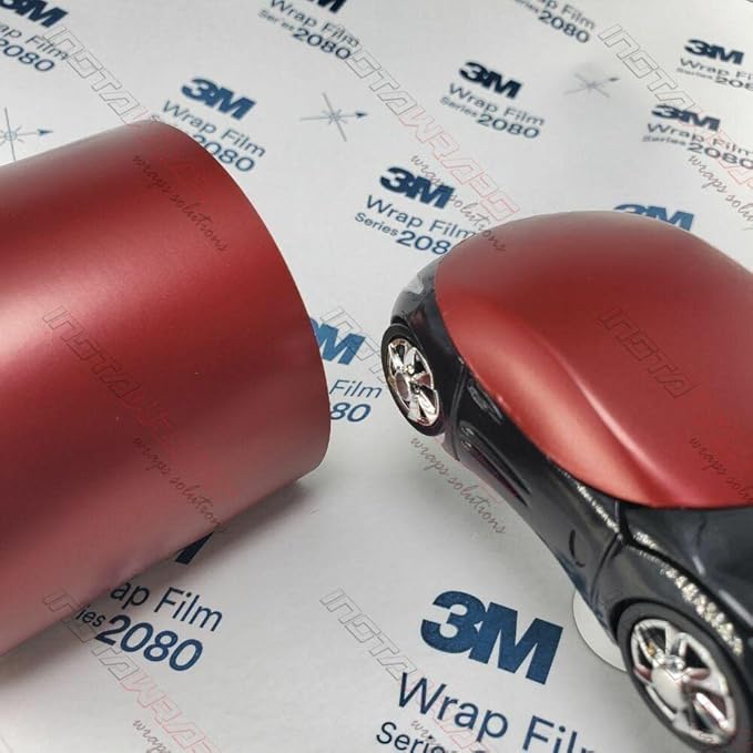 3M Car Wrap Roll 2080 Satin Vampire Red | SP273 | (5ft x 10ft (50 Sq/ft)) | Automotive Vinyl Wrap for Cars - Car Interior Wrap & Exterior | w/Free Instawraps Pro Glove