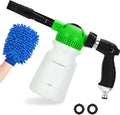 Elechomes Car Wash Foam Gun, Car Wash Soap Sprayer with Car Washing Mitts Quick Connect to Most Garden Hose (Green)