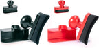 Car Tire Shine Applicator,Vegan Tire Shine Applicator with Curved Brush Head - Large Automotive Tire Dressing Applicator Brush with Storage Stand for Tire Detailing, 3.6 Inch -2pcs (Black&Red)