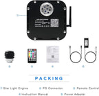 AMKI High Brightness 50W Twinkle Sound Mode RGBW Light Source Engine Driver Remote/APP Control Starlight Box Motor for Fiber Optic Star Ceiling Light Kit