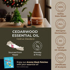 100% Pure Cedarwood Essential Oil - 0.34 Fl Oz - Cedarwood Oil for Hair, Skin, Diffuser, Aromatherapy & DIY Candle Making Scent