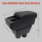 Car Armrest Box for Nissan Almera Versa 2012-2019 Auto Accessories Center Console Leather Arm Rest Double-Layer Storage Space with Cup Holder (White Thread)
