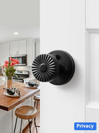 Black Privacy Door Knob, Interior Door Handle Bedroom Bathroom Black DoorKnob, Stainless Steel Knob, 1 Pack