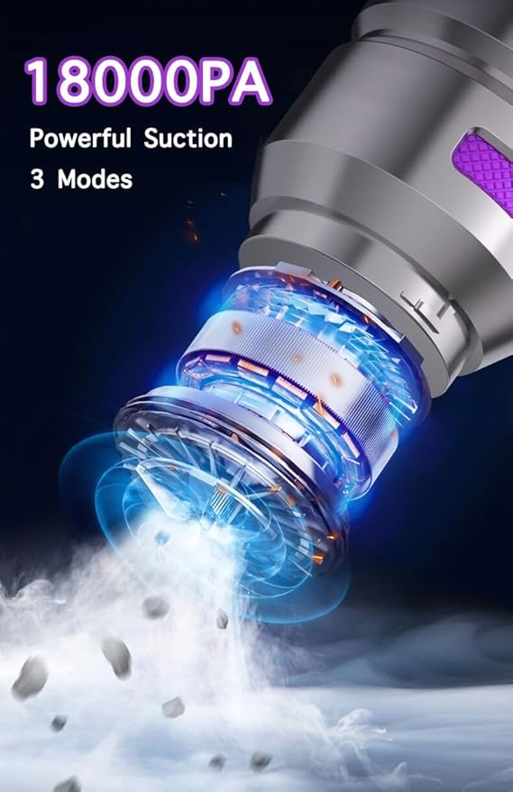 Handheld Car Vacuum Cleaner and Air Duster,18000pa Suction,120W High Power Mini Vacuum 4-in-1 Compressed Air Duster & Air Blower & Pump Hand Held Vacuum with Brushless Motor for Car,Home,Pet