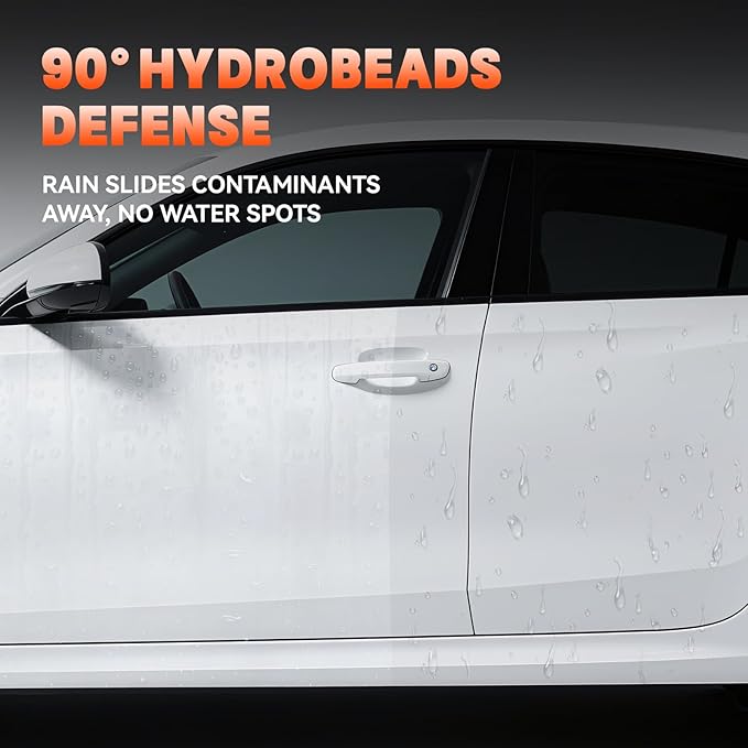 White Car Wax - Anti-Yellowing + UV Defense | Clear Coat Protection | 180g with Sponge& Microfiber Towel