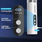 Handheld Car Vacuum Portable Cordless, 16000Pa 5 in 1 Multifunctional Mini Vacuum Cleaner and Air Duster, Rechargeable LED Flashlight with Window Hammer for Car, Pet, Kitchen, House