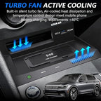 Wireless Car Charger for Volkswagen VW Tiguan MK2 2017 2018 2019 2020 2021, Wireless Fast Phone Charging Pad with 18W QC3.0 USB, Fit for Volkswagen Tiguan Interior Accessories Upgrades