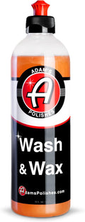 Adam's Polishes Wash & Wax - Car Wash Soap Infused with Pure Carnauba Car Wax Polymers | Car Cleaning Formula W/Paint Protection | Use in 5 Gallon Bucket Cannon Foam Gun & Car Detailing Brush Kit