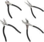 Amazon Basics Pliers Set, Hand Tools for Precision, Cutting Wire Cutter with Needle Nose and Diagonal, Quality Tool Set for Home Maintenance, Set of 4, Black and Silver