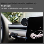 Front MagSafe Charger for Tesla Model 3 & Model Y Tesla Phone Holder Car Mount 15W Magnetic Fast Charging Wireless Left Handle