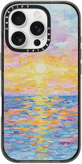 CASETiFY Impact Case for iPhone 16 Pro [Slim / 8.2 ft. 4X Military Grade Drop Protection/Compatible with Magsafe] - Frosted Sunset - Clear Black