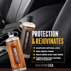 Legendary Leather Cleaner And Conditioner 16oz - Conditions, Cleans, & Protects Car Interior from UV - Multi Use Detailing Kit for Car Seats - Non-Greasy, Restores Leather