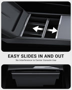 BASENOR Center Console Organizer for 2024-2026 Tesla Model Y Juniper & Model 3 Highland, OEM Fit Hidden Drawer Storage Tray for Model Y (Performance/Premium) & Model 3 (Standard/Premium/Performance)