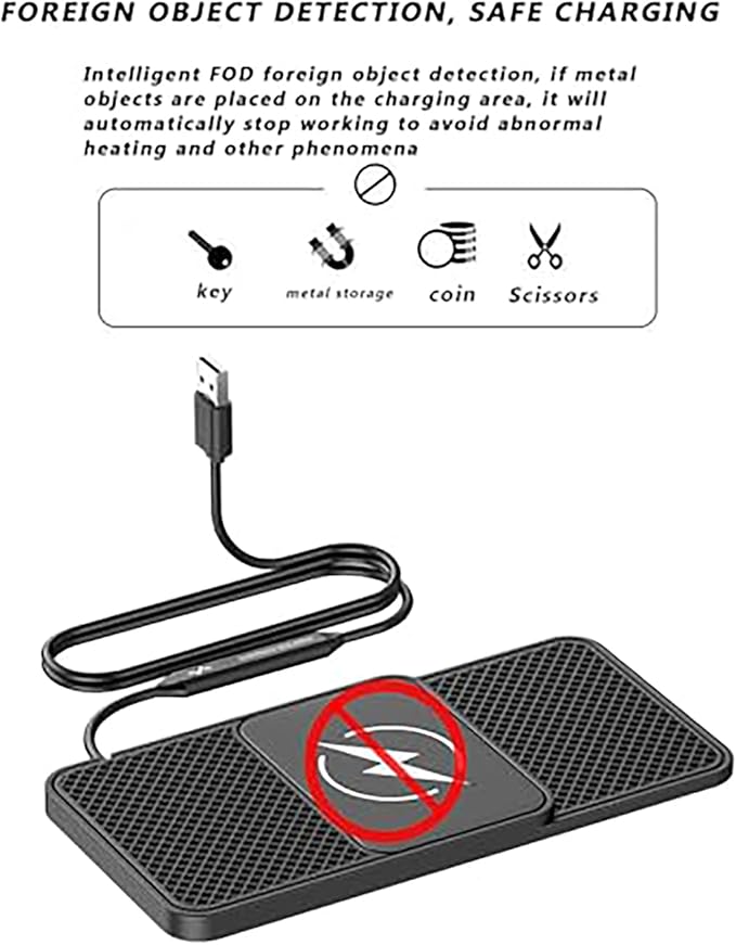 Wireless Car Charger Pad for Chevrolet Silverado,20W Fast Wireless Phone Charger Cell Phone Cordless Charging mat,Non-Slip Phone Charging,30cm Cable USB