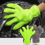 2 Pack Chenille Microfiber Car Wash Mitt 5-Finger Auto Dusting Gloves Scratch-Free&Lint-Free Car Washing Gloves for Car Detailing Trucks SUV RV Home Cleaning Mitts