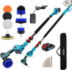 Cordless Telescoping Power Drill&Cleaning Tools with 1-Max 20V Battery and 2.0A Charger.2-in-1 Cordless Pole Drill and Cleaning Brush with 10Pcs Drill Bits and 7Pcs Drill Brush(Jovant)