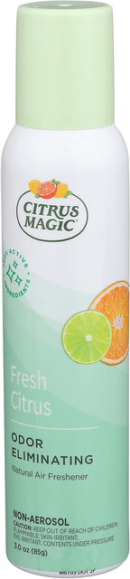 Citrus Magic Natural Odor Eliminating Air Freshener Spray, Fresh Citrus, 3-Ounce