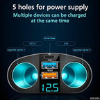 Cigarette Lighter Adapter, USB C Car Phone Charger Adapter with Voltmeter, QC3.0 & PD 24V Cigarette Lighter Splitter, 12V USB Outlet Car USB Charger Fast Charging for Phone Tablets Dashcam