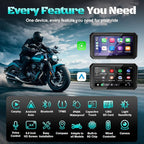 2026 LBW 6" Portable Motorcycle CarPlay GPS(Includes 128G SD), with Wireless Android Auto, Dual 2K Dash Cam/Recorder, Navigation, HD Waterproof Touchscreen, Quick-Release Magnetic Bracket, TPMS, BT