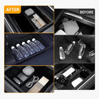 BANKKY 5PCS Center Console Organizer for Tesla Juniper: 2025-2026 New Model Y Accessories Center Console Storage Tray Armrest Hidden Box Orgainzer and Underseat Storage Box Durable ABS Anti-Slip