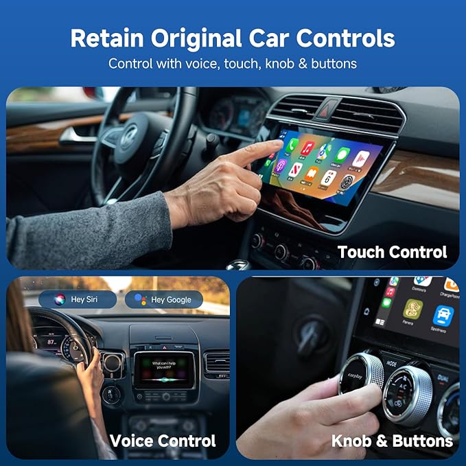 Type-C 2-in-1 Wireless CarPlay & Android Auto Adapter, Metal USB-C Mini Plug & Play Car Play Dongle, Converts Factory Wired Connection to Wireless for Car 2016+, OTA, No Lag for iPhone & Android Phone